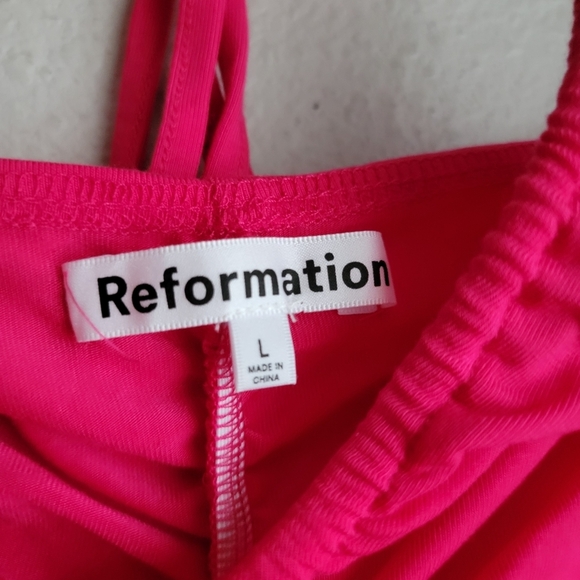 Reformation Dixon Knit Dress in Corvette size L NWT - Picture 6 of 9